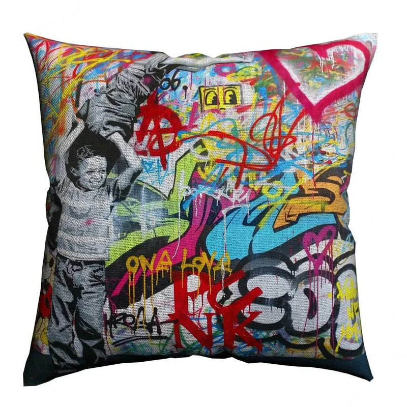Banksy Street Art Pillowcase Cover 45x45cm - Axyaa Home Decor