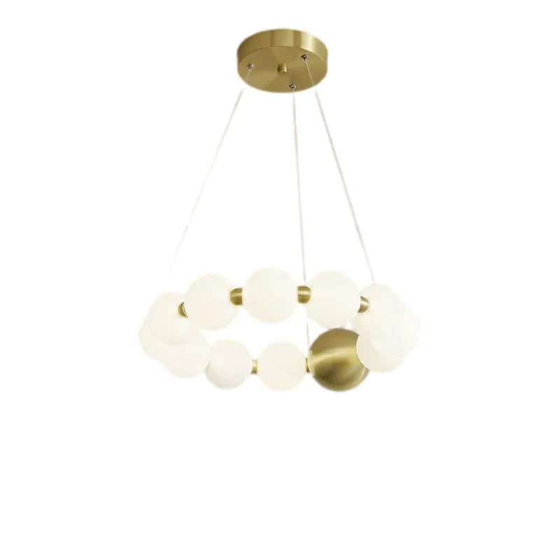 Axyaa White Acrylic Nordic Chandelier Pendant Ball Lamp for Dinning Decor