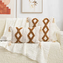 Axyaa Bohemian Tufted Tassel Pillowcase Set