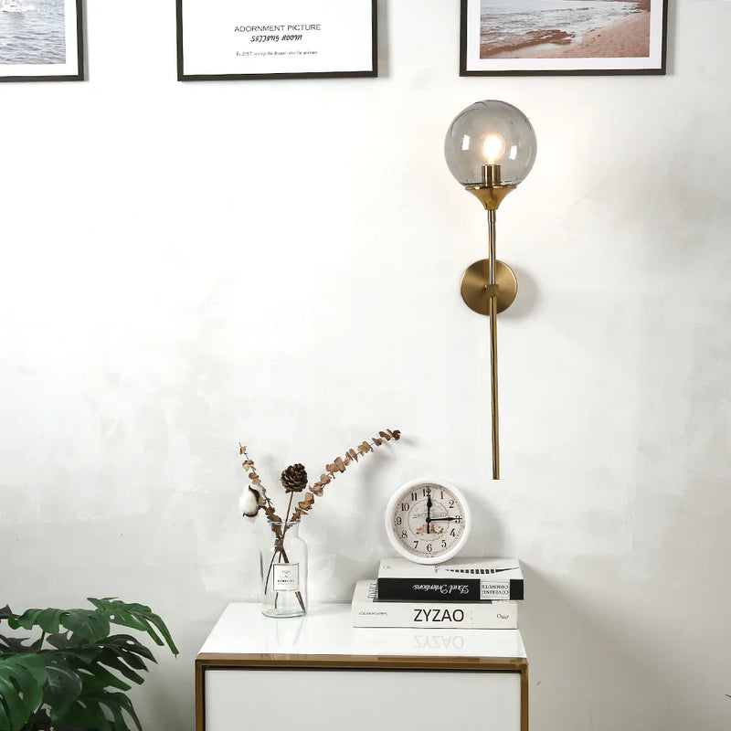Axyaa Golden Touch Wall Sconces: Modern Glass Nordic Lighting Fixtures for Home Decor