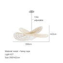 Axyaa Rattan Hanging Lamp Chandelier for Living and Dining Room
