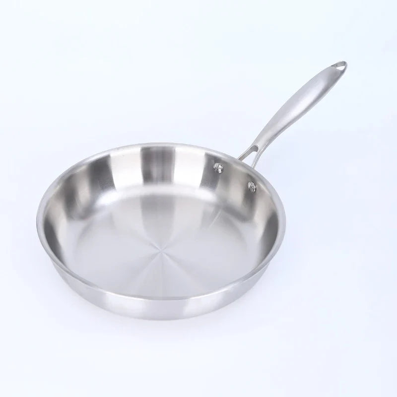 Axyaa Stainless Steel Non-Stick Frying Pan, Thick Flat Bottom Omelet Pan