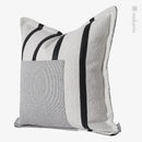 Axyaa Modern Living Room Sofa Pillow with Black and White Stitched Cushion