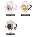 Axya 250ml Cartoon Cat Double Wall Glass Coffee Tea Cup Heat-resistant Mug