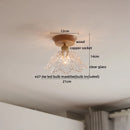 Axyaa Glass Wood LED Ceiling Lights Fixture Modern Ceiling Lamp