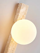 Axyaa Retro Stone Wall Lamp: Japandi Style Sconces for Living Room & Bedroom