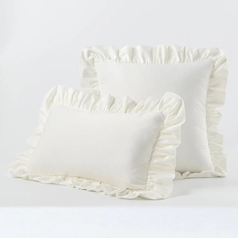 Axyaa Velvet Ruffle Cushion Cover for Home Decor 30x50/45/50cm