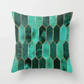 Axyaa Teal Blue Flower Leaves Pattern Pillow Case for Home Decor