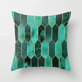 Teal Blue Flower Leaves Pattern Pillow Case Axyaa Decorative Cushion Cover