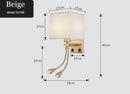 Axyaa Nordic Wall Lamp with USB Port, 2 Spotlights for Home Decor, Bedroom, Living Room