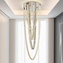 Axyaa Crystal Chandelier Stair Pendant Lamp Living Room Interior Lighting