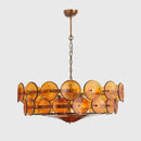 Art Glass Chandelier Axyaa Amber Green White E14 Lamp Bauhaus Design