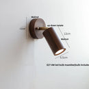 Axyaa Nordic LED Walnut Wall Lamp with Pull Chain Switch