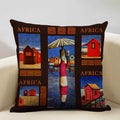 Axyaa African Dancer Linen Cushion Cover in Exotic Style Art Impression