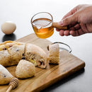 Axyaa Glass Espresso Measuring Cup with Wood Handle and Milk Jug