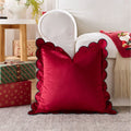 Axyaa Christmas Deer Star Pillow Cover - Cozy Soft Plush Striped 45x45cm