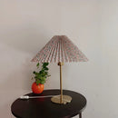 Axyaa Pleated Table Lamp: Unique Umbrella Desk Light for Bedroom Living Room Study