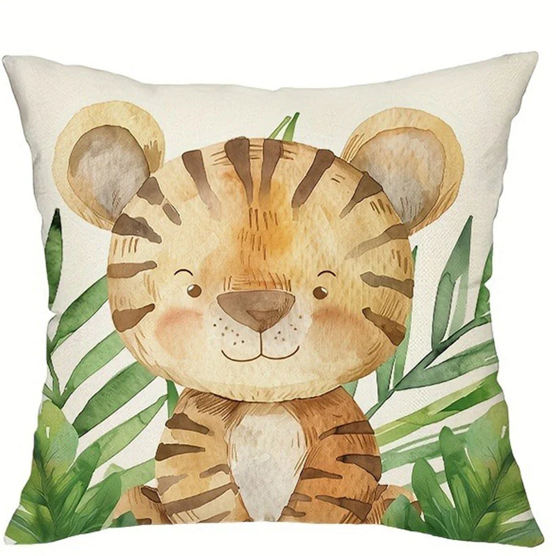 Axyaa Jungle Animal Pattern Printed Pillowcase for Home Decoration