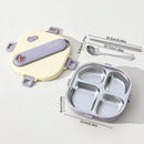 Axyaa Stainless Steel Divided Lunch Box Set - Cute & Heatable, Large Capacity