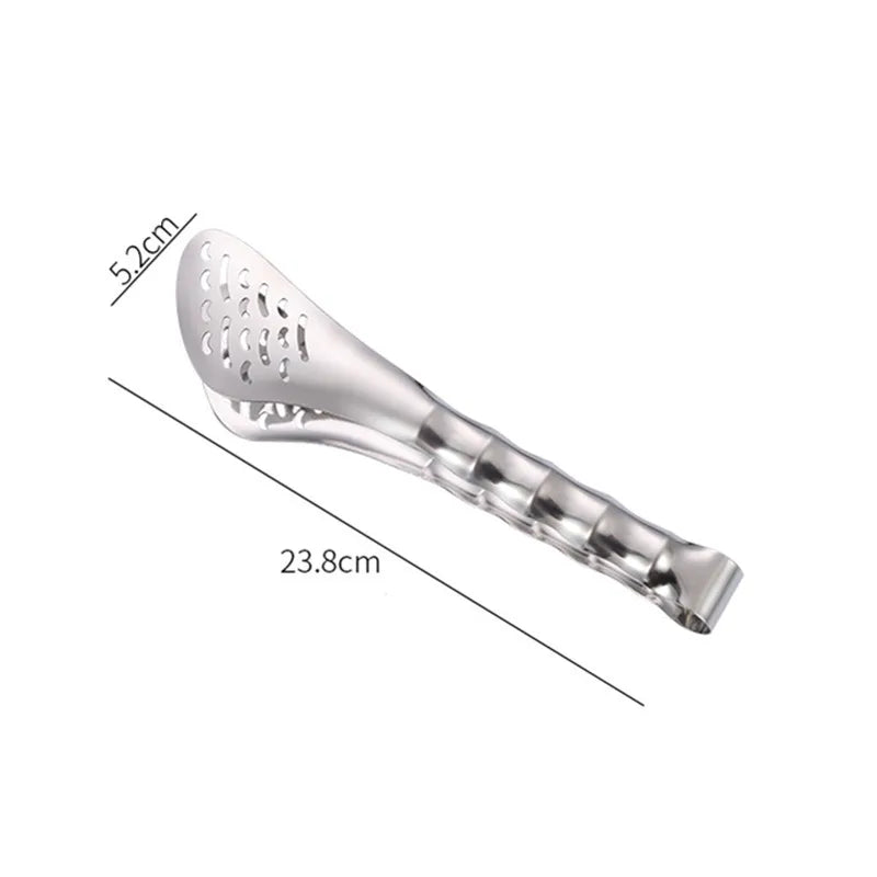 Axyaa Stainless Steel Food Tongs: Multifunctional Hollow Out Grill Clip for Home Kitchen