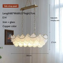 Axyaa Nordic Luxury Glass Shell Chandelier | Modern LED Pendant Light Fixture for Home Decor