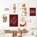 Merry Nutcracker Ornament Canvas Wall Art Nordic Poster - Axyaa Kids Room Decor
