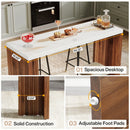 Axyaa Marble Bar Table: 55.12-Inch Modern Freestanding Mini Bar with Faux Marble Finished Tabletop