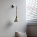 Axyaa Nordic LED Wall Sconce Pull Chain Switch Bedside Lamp Fixtures White Ceramic