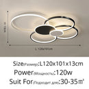 Axyaa LED Ring Ceiling Light: Modern Gold/Black Chandelier for Home Decor.