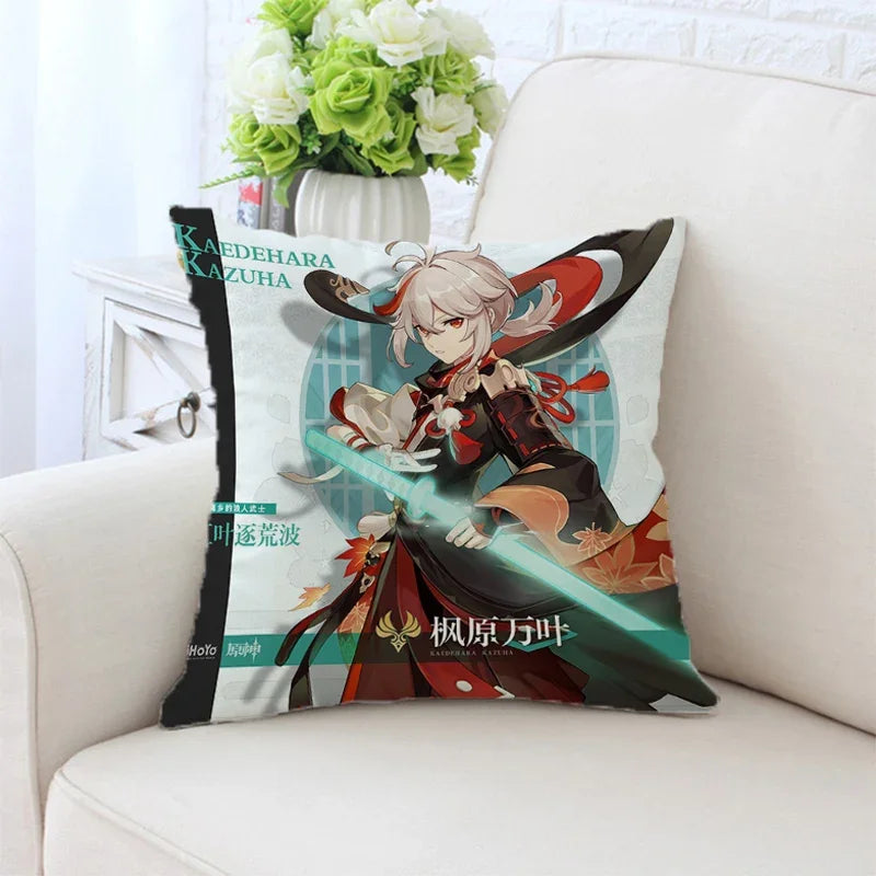 Axyaa Anime Pillow Cover 45x45, Decorative Cushion for Sofa, Bed, Home Decor