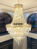Axyaa Luxury Crystal Chandelier for Home Decor and Hotel Staircase