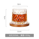Axyaa Glass Tumbler Set with Wooden Tray, Premium Quality Whiskey Cup for Spirits