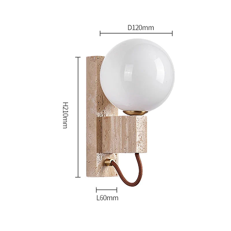Axyaa Wabi Sabi Yellow Stone LED Wall Sconce: Simple Japanese Style for Home Decoration