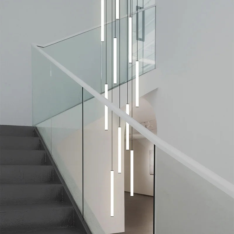 Axyaa Revolve LED Stair Chandelier: Illuminate Your Home with Modern Elegance