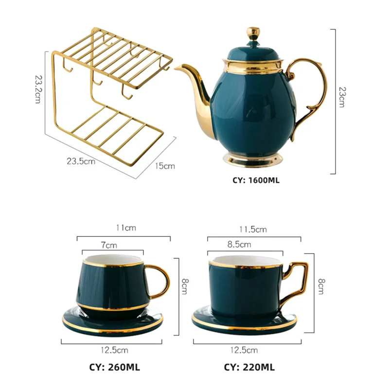 Axya™ Luxury Bone Tea Set with Coffee Pot, Cups, and Accessories