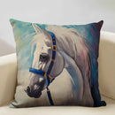 Axyaa Tropical Style Running Horses Pillowcase Home Decor Square Linen Animal Pillow Case