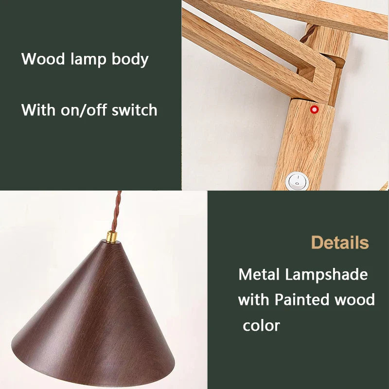 Axya Wood+Metal Wall Lamps LED Pendant Light for Home Lighting Decor