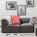 Axyaa Hot Pink & Red-Orange Polyester Pillowcase for Home Sofa Decor
