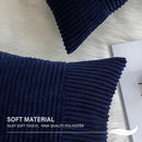 Axyaa Navy Blue Corduroy Pillowcase Solid Color Cushion Cover 45*45cm 30*50cm