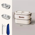 Axyaa Stainless Steel Thermal Bento Box Set for Kids School Lunch