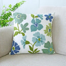 Axyaa Floral Embroidered Cotton Pillow Cover - Nordic Style Mesh Square Cushion