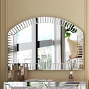 Axyaa Arched Beveled Glass Wall Mirror 100 x 70cm for Entry Living Room Decor