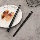Axyaa Portable Black Alloy Chopsticks Set for Sushi and Korean Cuisine