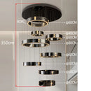 Axyaa Crystal Chandelier Stair Pendant Lamp Living Room Pendant Lights