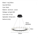 Axyaa Modern Minimalist Water Ripples LED Chandelier Ring Pendant Lights
