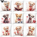 Cute Pet Dog Print Cushion Cover for Sofa by Axyaa