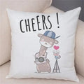 Axyaa Cartoon Animal Pillowcase: Sofa Decor Cushion Cover for Living Room
