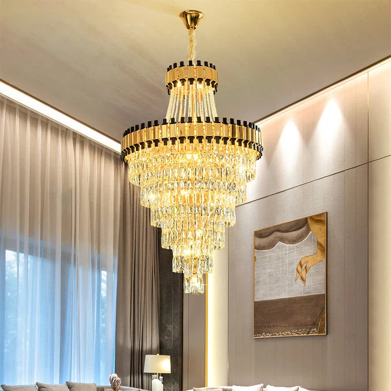 Axyaa Crystal Chandelier: Modern Light Luxury for Villas, Hotels, and Banquet Halls