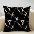 Axyaa Black White Yellow English Letter Design Linen Pillowcase 45x45cm