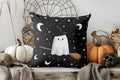 Axyaa Starry Night Ghost Riding Broomstick Cushion Cover for Sofa, Bedroom, Car.